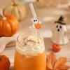 Halloween Glass Straws Set: 9 Colorful Straws with Cleaning Brush Included.