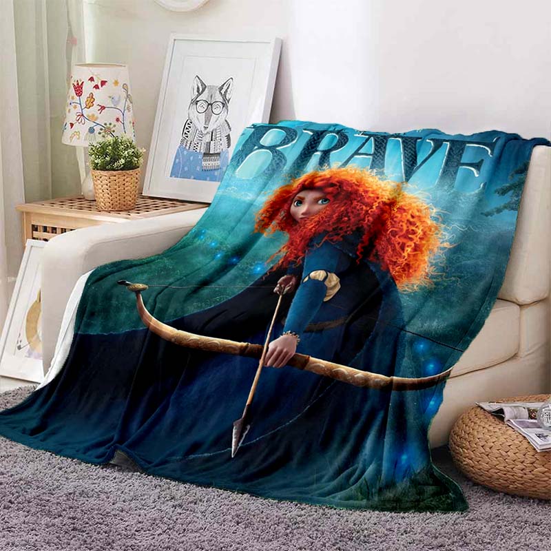 Various Styles and Sizes Cartoon Princess Brave Printed Blanket Bedroom Living Room Sofa Study Kids Room Decor Blanket Potdemiel