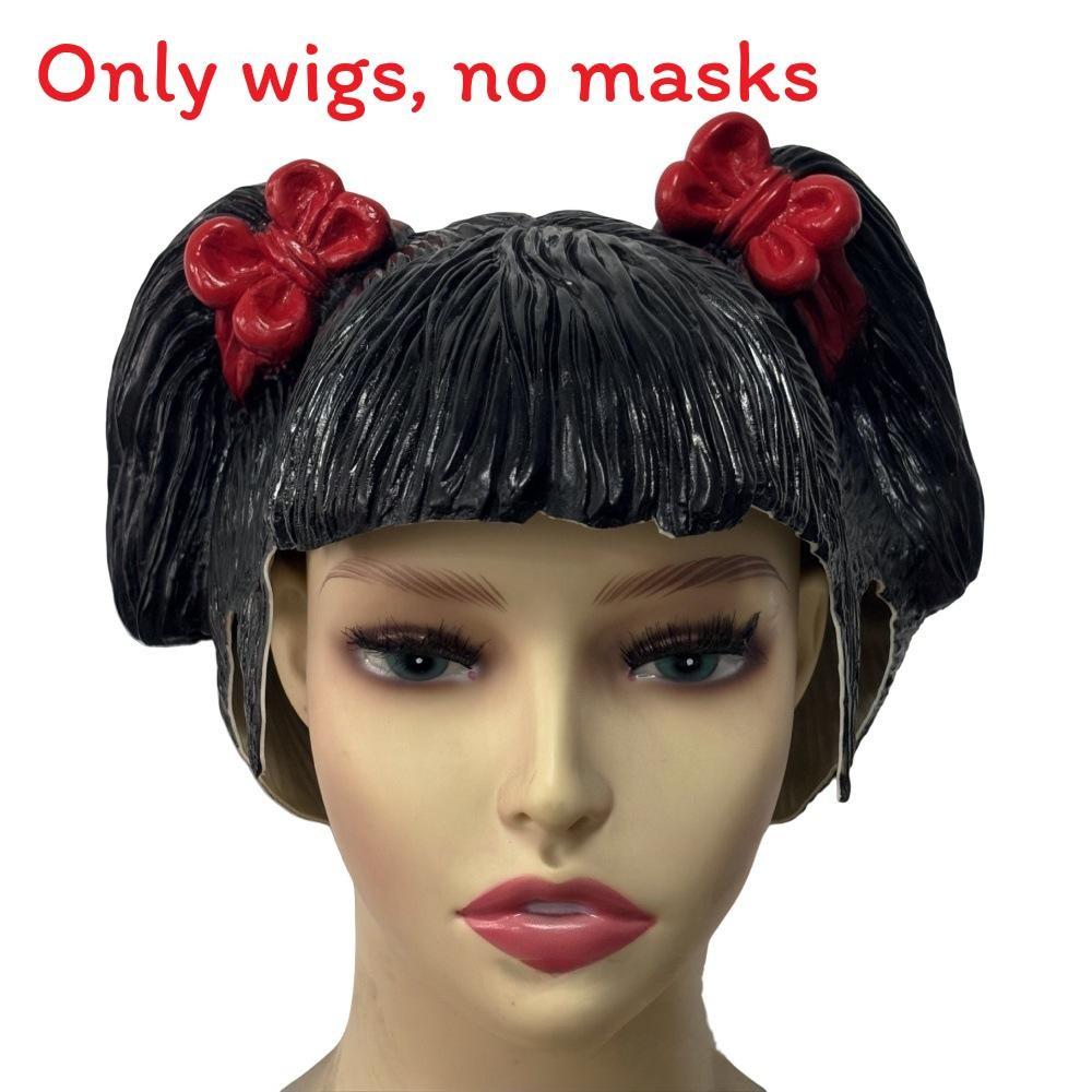 Halloween Latex Wig With Colorful Bobo Hairstyle For Cosplay And Costume Parties