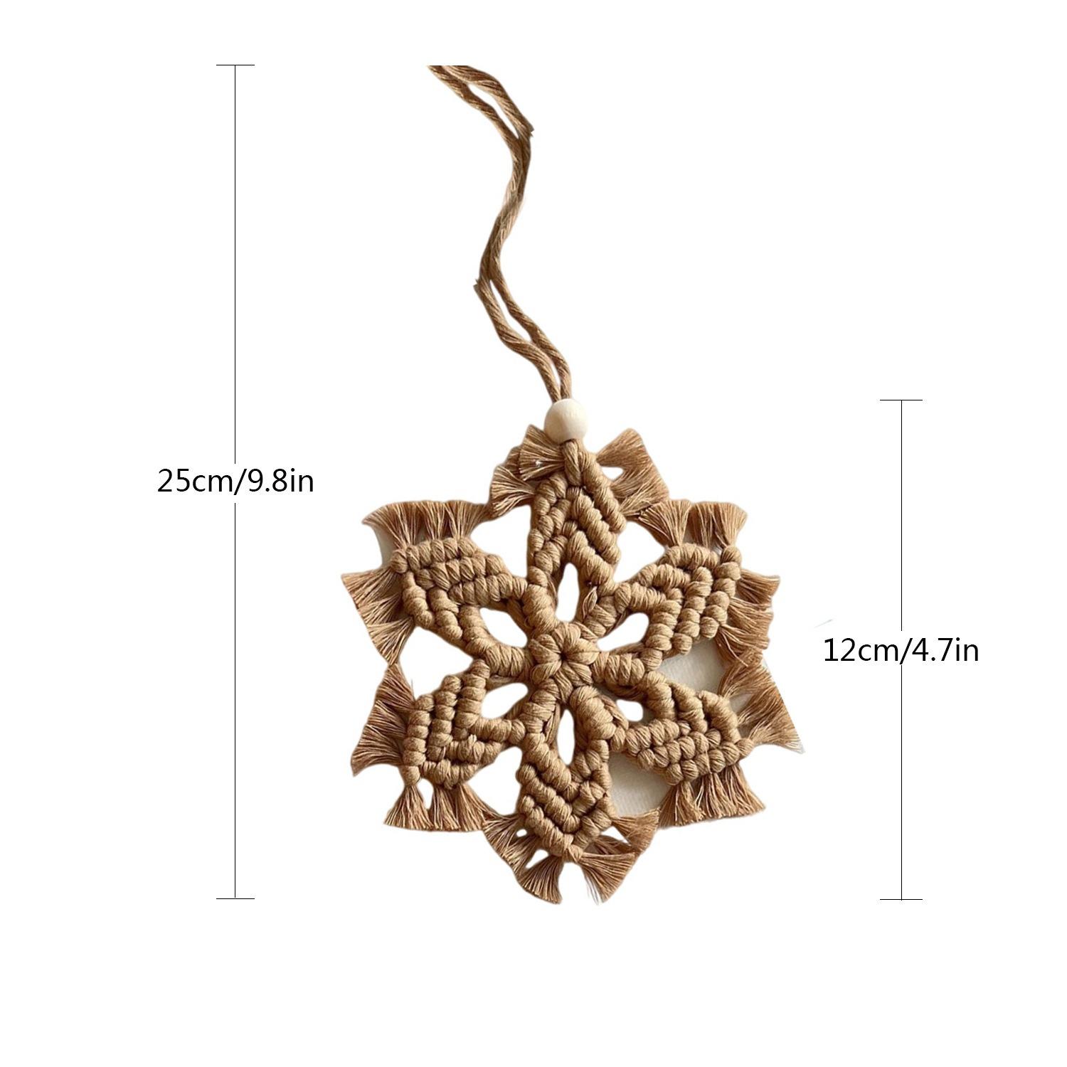 

1PC Hand-woven Small Pendant Christmas Bohemian Snowflake Pentagram Wall Decoration Small Gift Festive Decorations