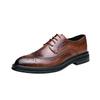 22 cheap black business dress leather shoes casual British style block carved groom wedding shoes