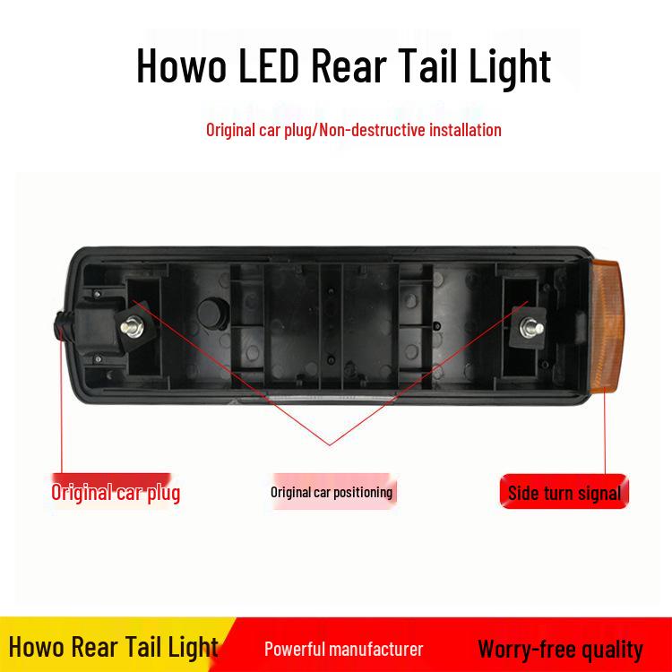 Compatible with Sinotruk Howo Original LED Rear Tail Light Assembly for Brake, Turn, and Reverse with Rear Combination Light Accessories.