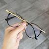 Material Glasses Women Round Shape Blue Light Blocking Women'S Eyeglass Frame European American Glass For Men
