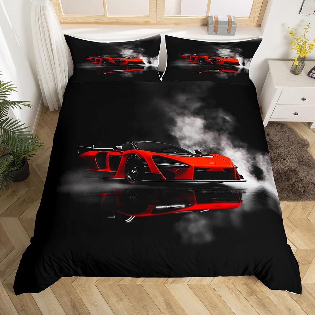 Dreiteiliges Sportwagen-Serie Daunenbettbezug-Set Bettbezug