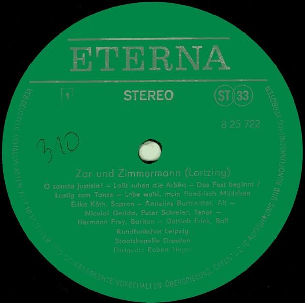 

LP Record ALBERT LORTZING Zar Und Zimmermann 825722 ETERNA 1979 German Dem Classical Used