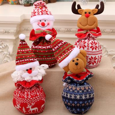 Christmas Children's Gift Bags, Knitted Wool Closed Apple Bags, Christmas Eve Candy Bags, Gift Bags