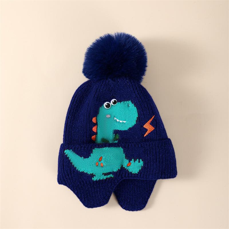 Jacquard tree ear protection hat Winter ear protection hat Middle children's wool hat Windproof knitted children's knitted hat