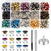 Metal Eyelets, 600Pcs 12 Colors 3/16 Inch Metal Grommets Kit, Multi-Color Grommets Kit, Metal Eyelets Set with 3 Pieces Installation Tool and Storage