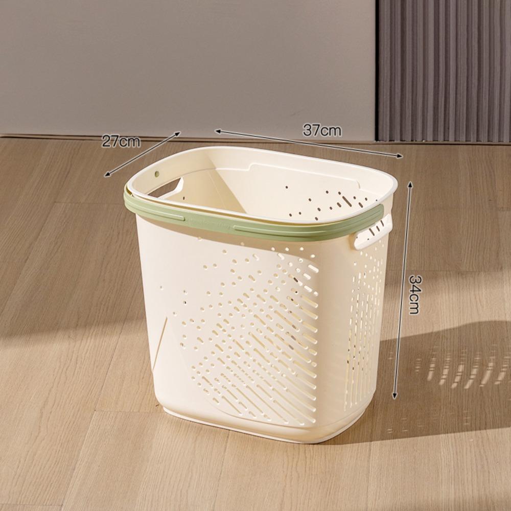 Large Capacity Dirty Clothes Basket with Handle Portable Bathroom Laundry Basket Hollow Storage Box Multifunction