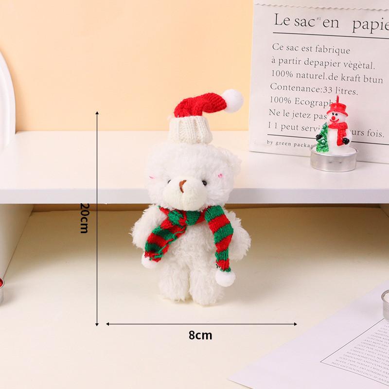 Adorable Plush Christmas Bear Pendant With Colorful Scarves And Hats Perfect For Holiday Decor