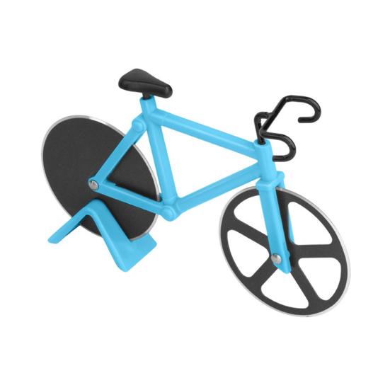 Fahrradförmiger Pizzaschneider mit Doppelrädern Edelstahl Kuchenteigschneider