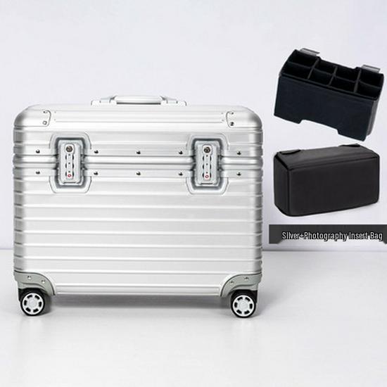 18-Inch Men's Aluminum-Magnesium Alloy Camera Carry-On Suitcase