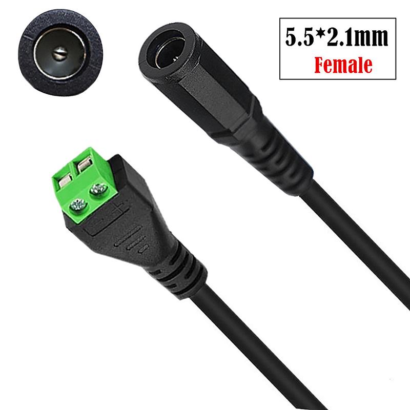 DC Strømkabel 5.5*2.1/5.5*2.5mm/3.5*1.35mm Hunn Hann Kontakt Jack Plugg Tilkobling For LED Stripe CCTV Sikkerhetskamera DVR