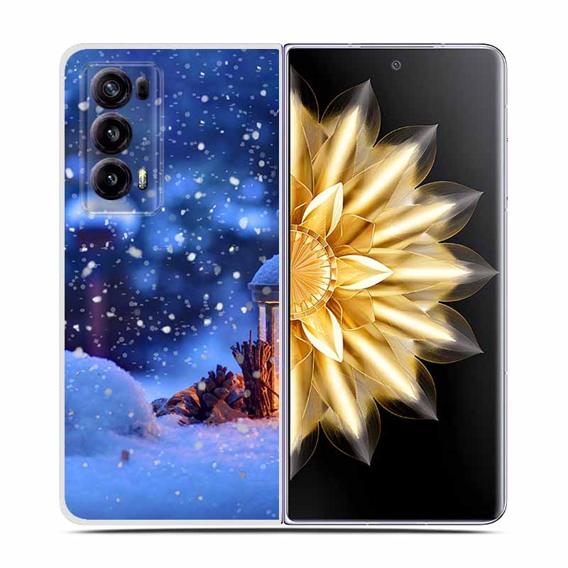 For Honor Magic V2 Case VER-AN1 Christmas Cute Clear Hard Plastic PC Back Cover For Huawei Honor Magic V2 5G Coques Cartoon Bags