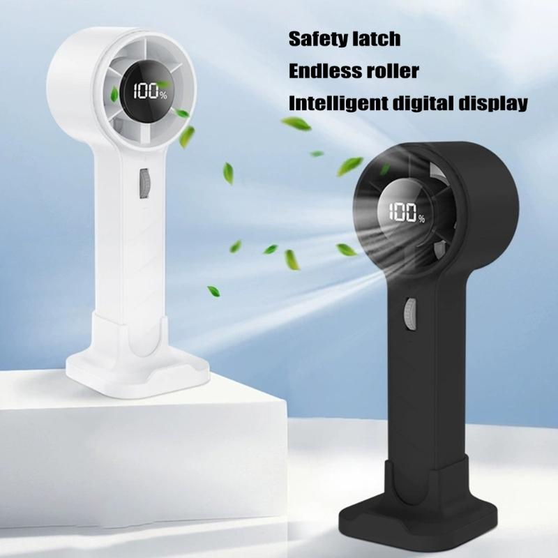 Handheld Fan 1-100 Speed Hand Fan Adjustable Mini Fan Rechargeable Fan with Digital Display for Travel Camping