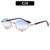 New fashion frameless trimmed sunglasses Internet celebrity elegant and thin sunglasses personalized versatile models