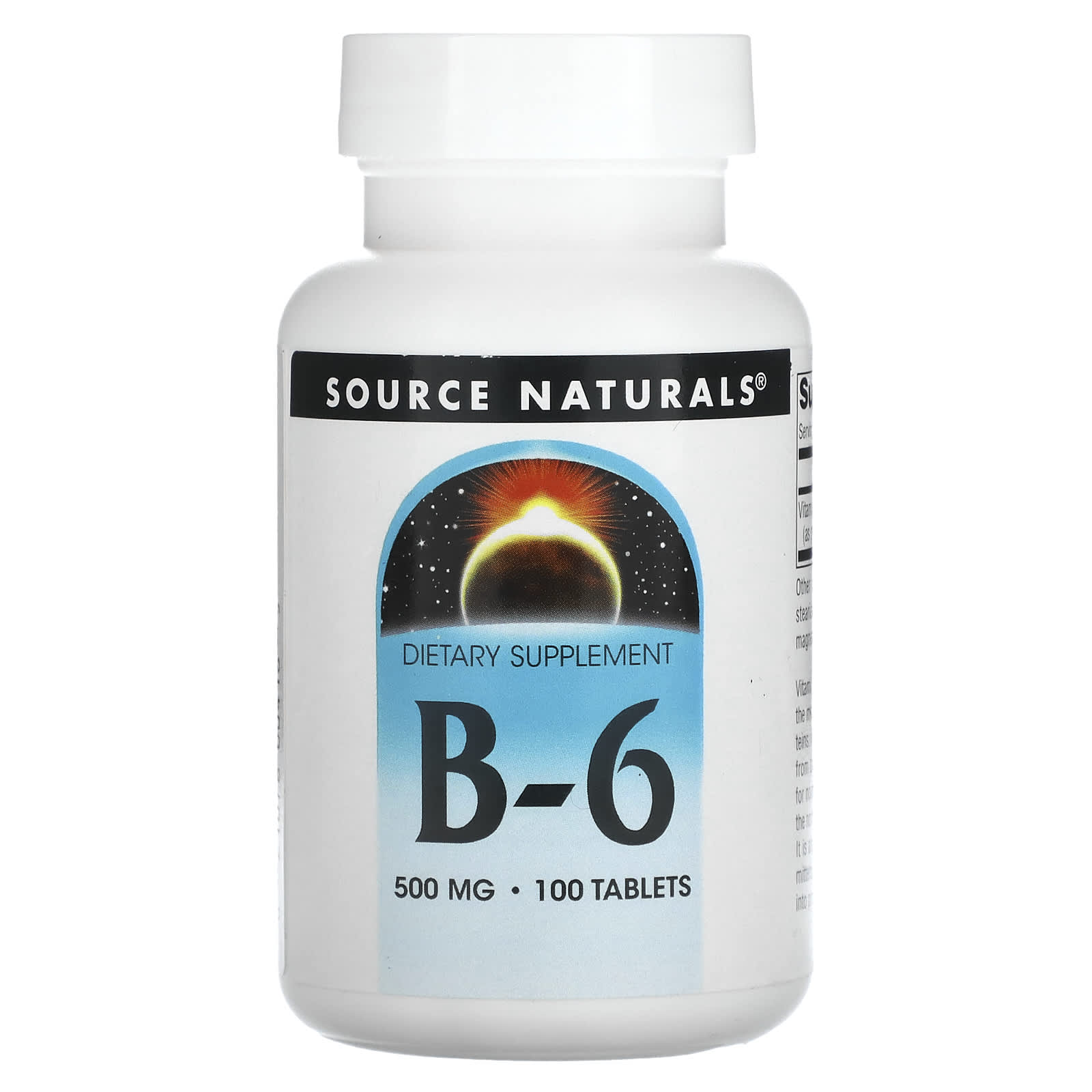 

Source Naturals, B-6, 500 mg, 100 Tablets