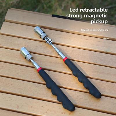 Telescopic LED Magnetic Pickup Tool with Metal and Iron Rod