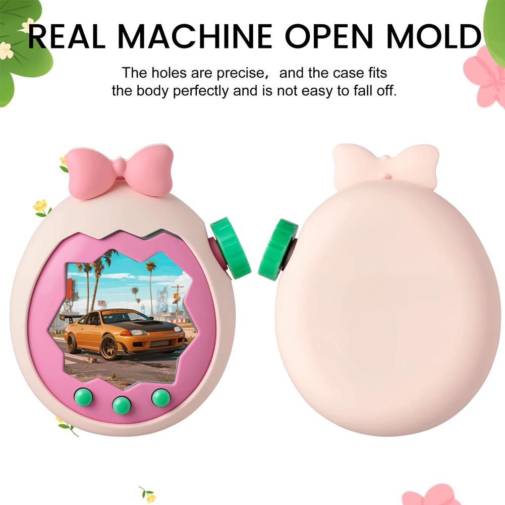 For Tamagotchi Paradise Funland Protective Case Silicone Anti-drop Cute Bow Decoration Game Controller Replacement Shell