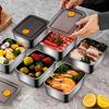 4Pc Stainless Steel Food Storage Containers Set Thickened Leakproof Stackable For Fridge Freezer And Pantry Organization