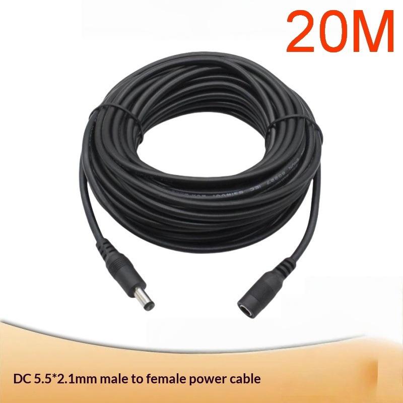 DC Extension Cable 5.5mm x 2.1mm Male to Female Wide Application 1M-20M for Small Home Appliance LED Strip CCTV