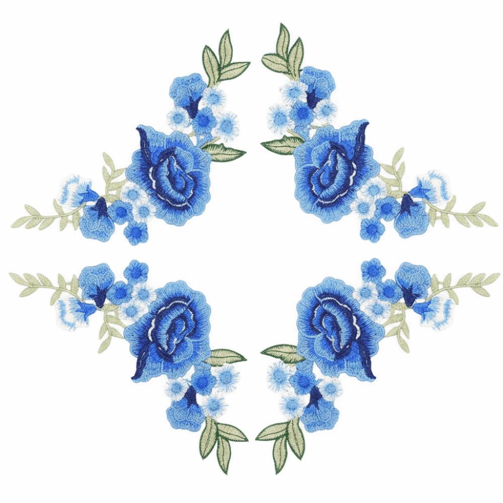 4pcs Iron On or Sew On Floral Appliques Handmade Iron On Patches  DIY Crafts Sewing