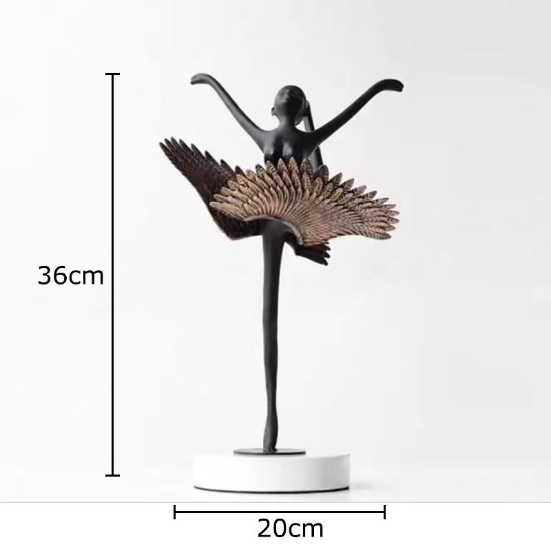 Ballet Angel Figures Sculpture Desk Decoration Ornaments Flying Dancer Abstract Character Metal Statue Room Aesthetic Decor