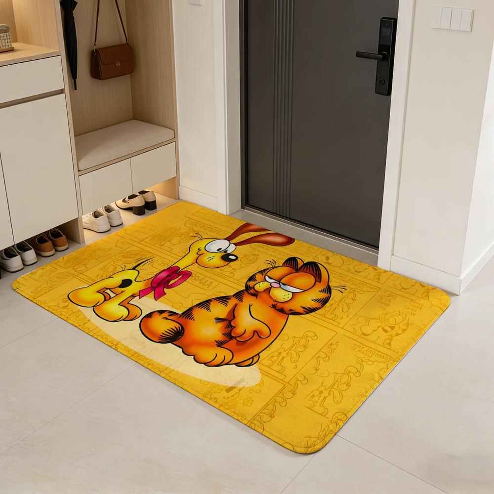 Tappetino per Pavimento Anime G-Garfield Tappetino per Porta in Flanella Antiscivolo Assorbente Lavabile Tappeto per Interni Casa