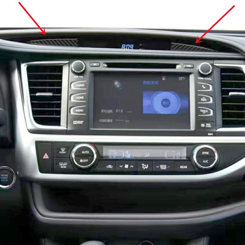 Carbon Fiber Stickers Car Center Console Panel Decorative Cover Trim Strips For Toyota Highlander Car Interior