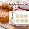 Ice Skin Mooncake Dessert  White Plastics 6 Patterns DIY Decoration Hand  Kitchen Baking Cutting Accessories