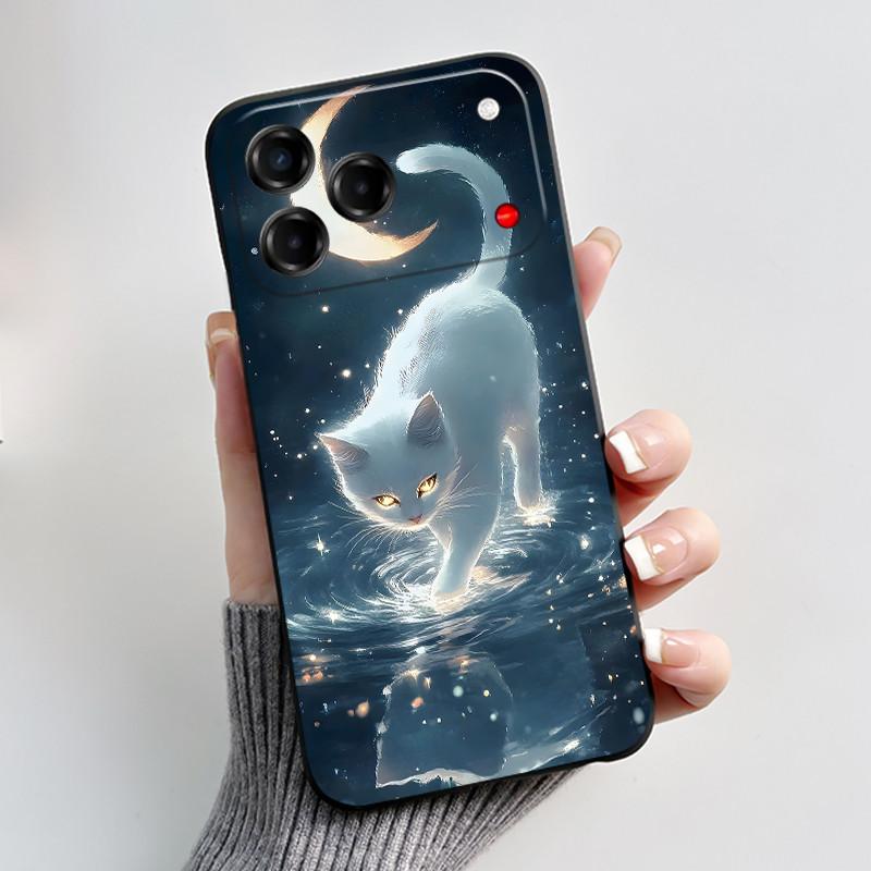 Casing For ZTE Blade V80 Vita / Nubia V80 Design Phone Case Aesthetic Cute Cat Fashion Soft Silicone Black Protective Back Cover