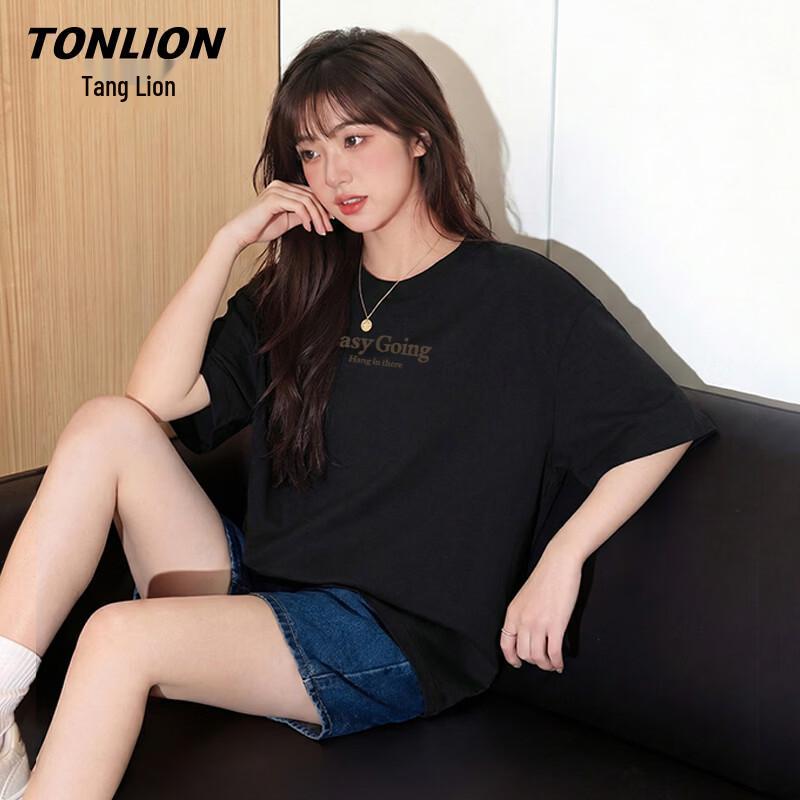 Женская футболка TonLion из чистого хлопка с надписью TS Serif 2XL