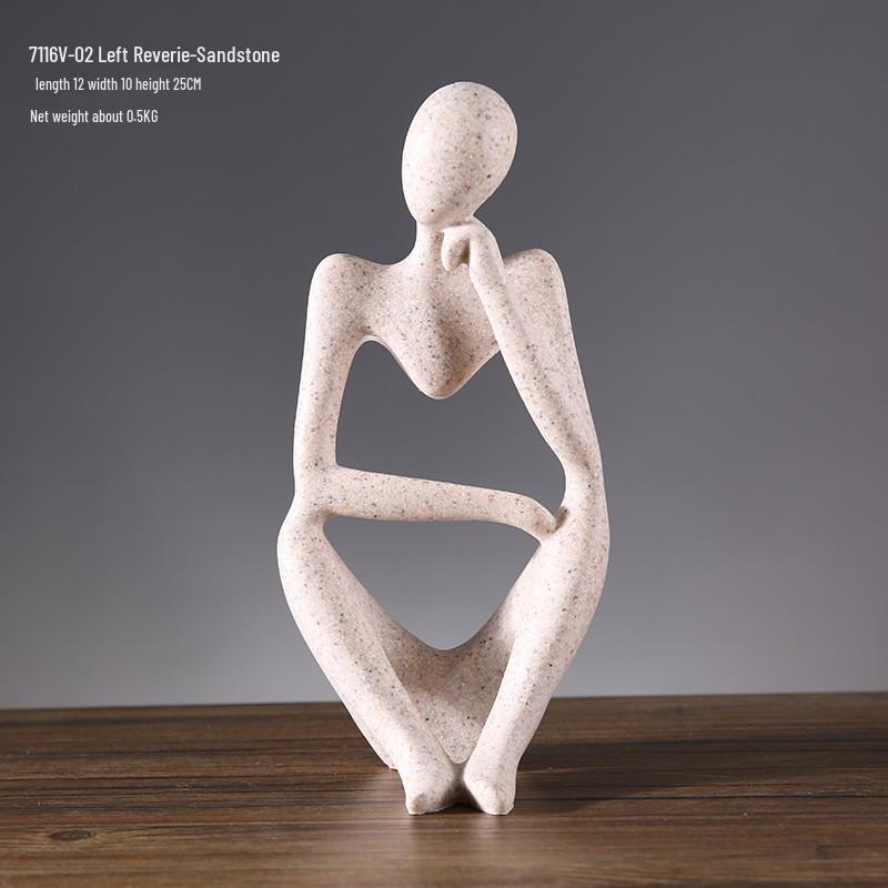 Abstract Resin Character Ornaments for Living Room and Desktop Decor