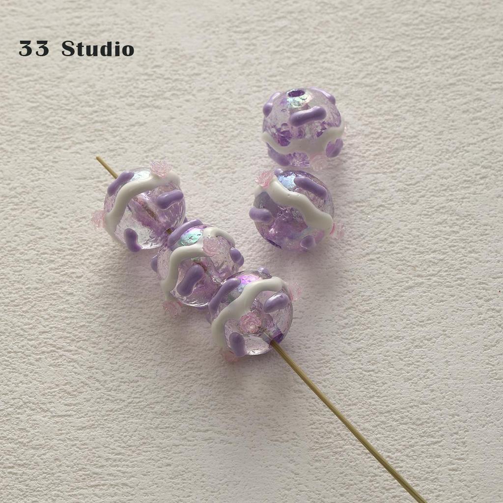 Pure Hand-painted Beads Stickers Diamonds Set Pearl Diy Jewelry Accessories Material Package Beads Car Pendant Cell Phone Chain Beads