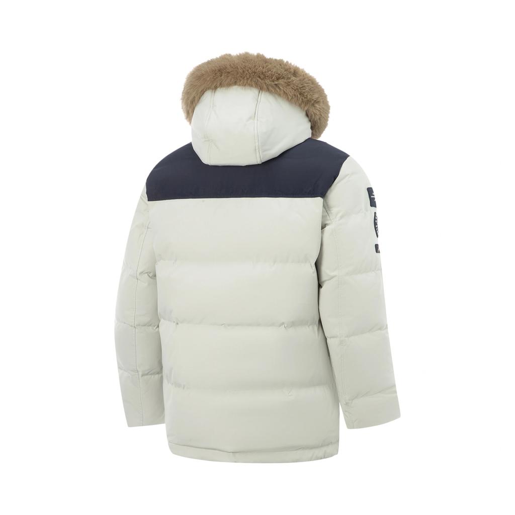 Li-Ning Sport Life Color Block Mid-Length Down Jacket Men Outerwear AYMV341-1