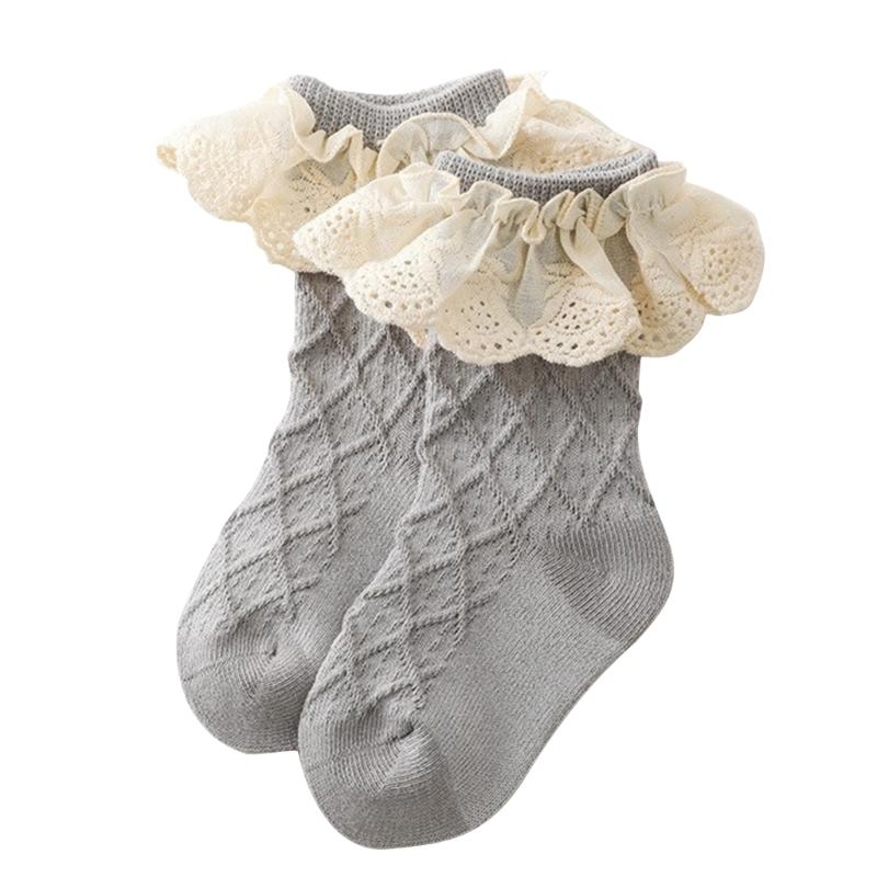 Colorful Baby Girl Sock  Baby Girls Ruffle Socks Kid Toddler Frilly Lace Ruffle Dress Cotton Socks for Spring Autumn