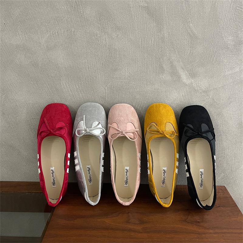 Fashion IPPEUM Ballet Sneakers Women Flats 2025 Summer New Round Toe Red Black Ballerina Shoes