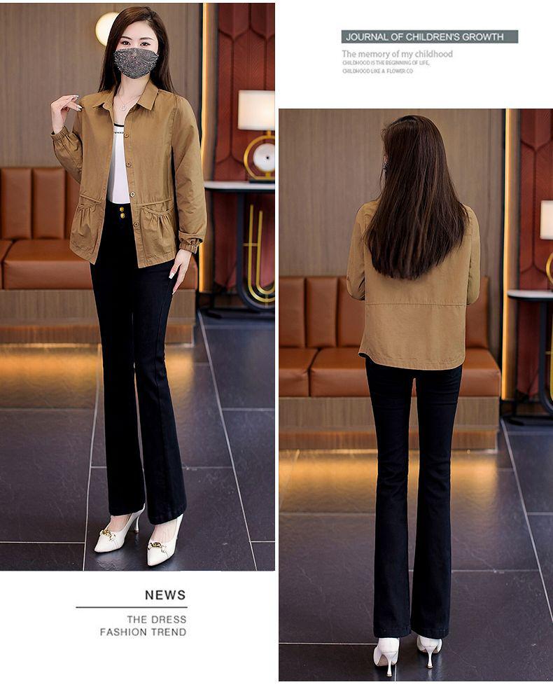 Damen Vielseitige Langarm Mode Revers Jacke - Leichte Lässige Frühling & Herbst Kleidung