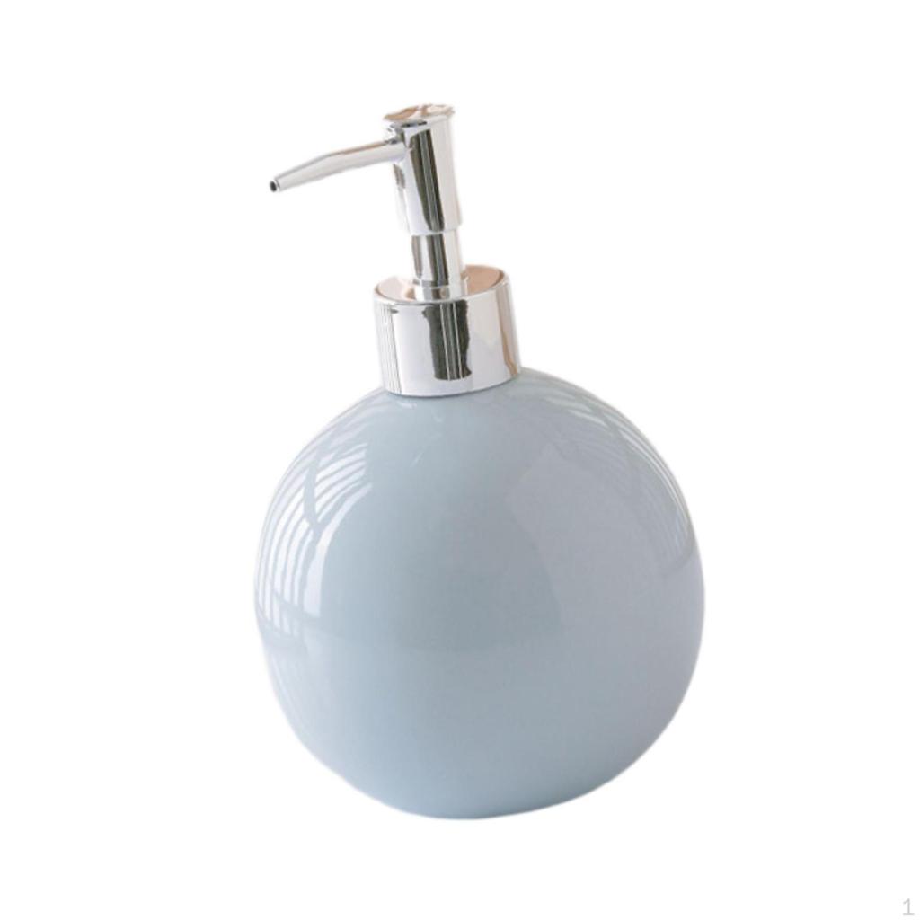 Handseifenspender mit Pumpe, Keramik-Flüssigkeitsbehälter, modern, tragbar, 550 ml, nachfüllbar, Emulsion
