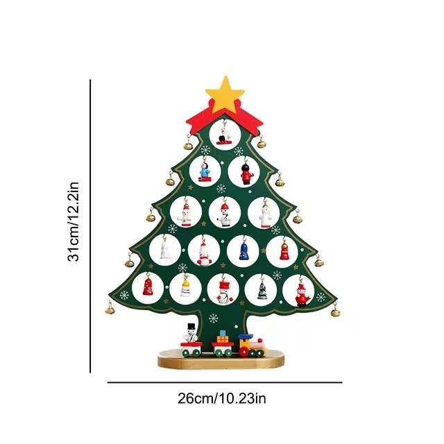Dřevěná vánoční stromková stolní ozdoba DIY Mini vánoční stromkové dekorace Ozdoba do výlohy ozdobos navideños
