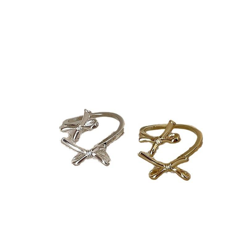 Niche Design Sense Bow Open Ring Female Gentle Exquisite Personality Fashion Elegant Versatile Ring Ring