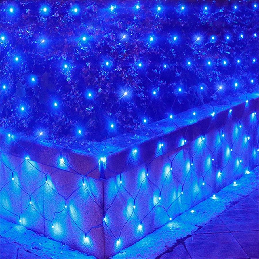 3x2M Solar Garden Net String Lights Outdoor Mesh Lights Solar Fairy Net Light Mesh Bush Light for Wedding Party Patio Wall Decor