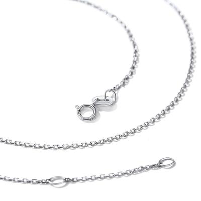 [ChicSilver] Sterling Silver 925 Necklace Chain Only, Women's Figaro Chain, Hypoallergenic, Thin, 55cm Length, 1.1mm Thickness