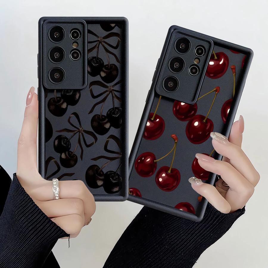 Stylish Cherry Pattern Case for Samsung Galaxy S21 S20FE S24 Plus S23 FE S25 Ultra S24Ultra S22 S25 Edge Phone Cover