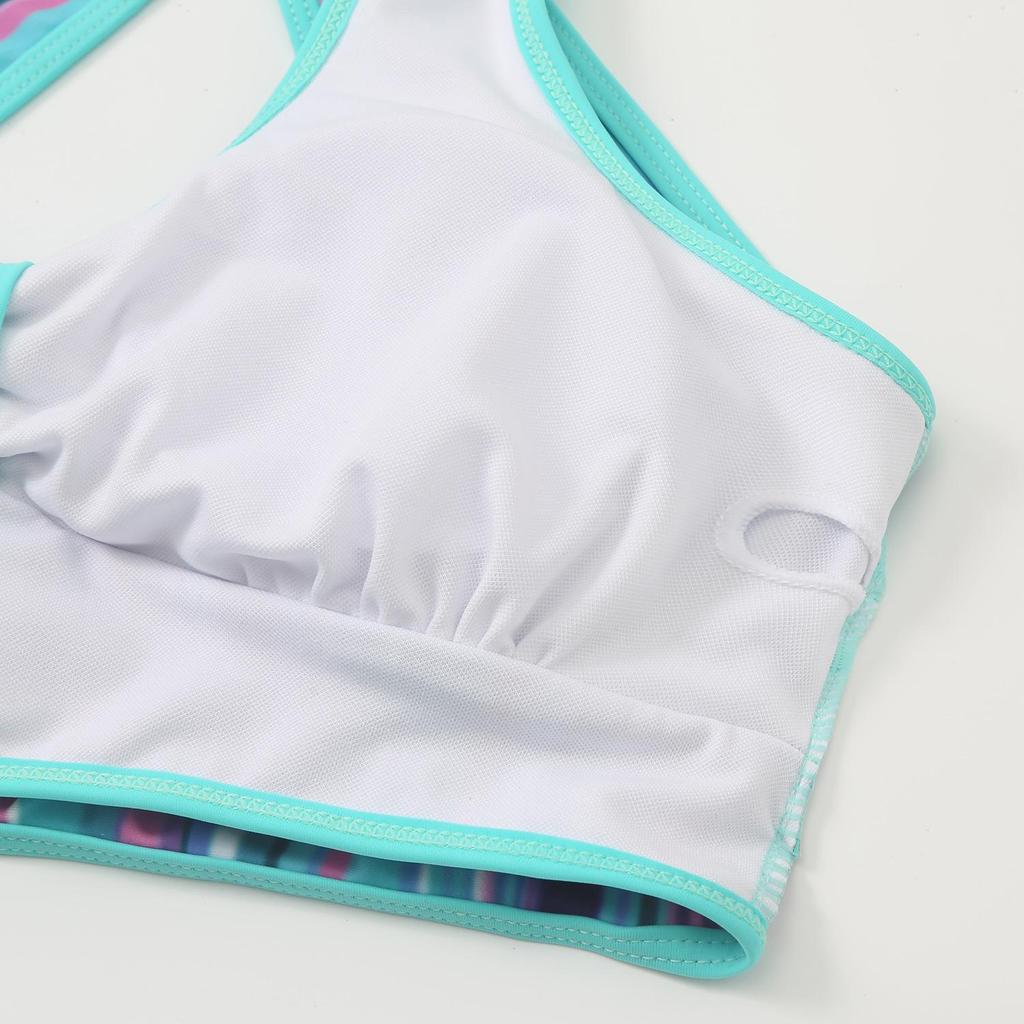 Costume da bagno europeo e americano Costume da bagno spezzato Abito conservativo da donna Set bikini Costume da bagno a tinta unita