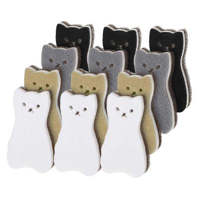 UOPR Cat Sponge Kitchen Sponge Cat Set Soft Antibacterial Type For Kitchen Use For Oil Stains 12-Piece Long-Lasting