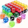 20pcs 14mm Acrylic Color Transparent Dice Round Angle Point Dice Points Game Party Board Game Accessories Point Game Props