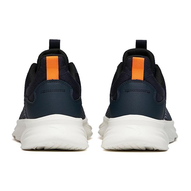 New Anta Running Collection Cushioned Slip Resistant Abrasion Resistant Breathable Low Top Running Shoes Men's Black Blue 112145571-2