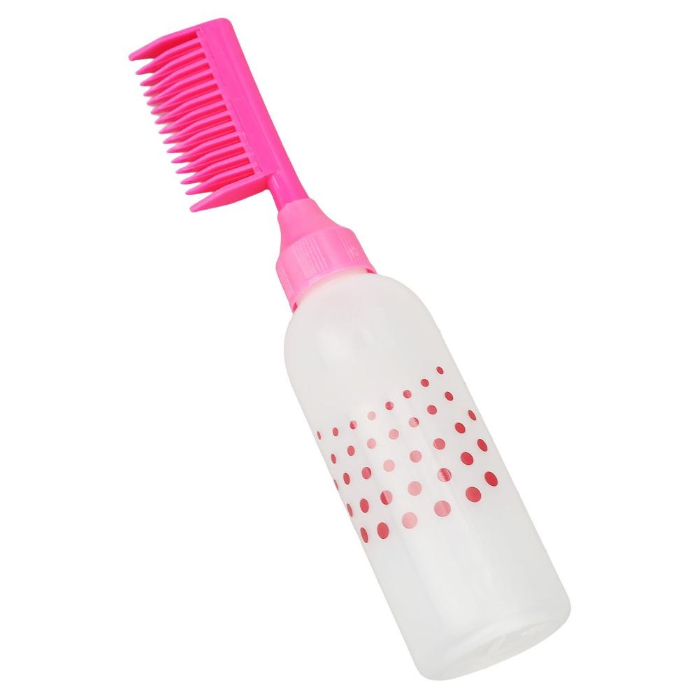 5pcs Rose Red Root Comb Applicator Professional Comb Applicator Bottle Hair Dyeing