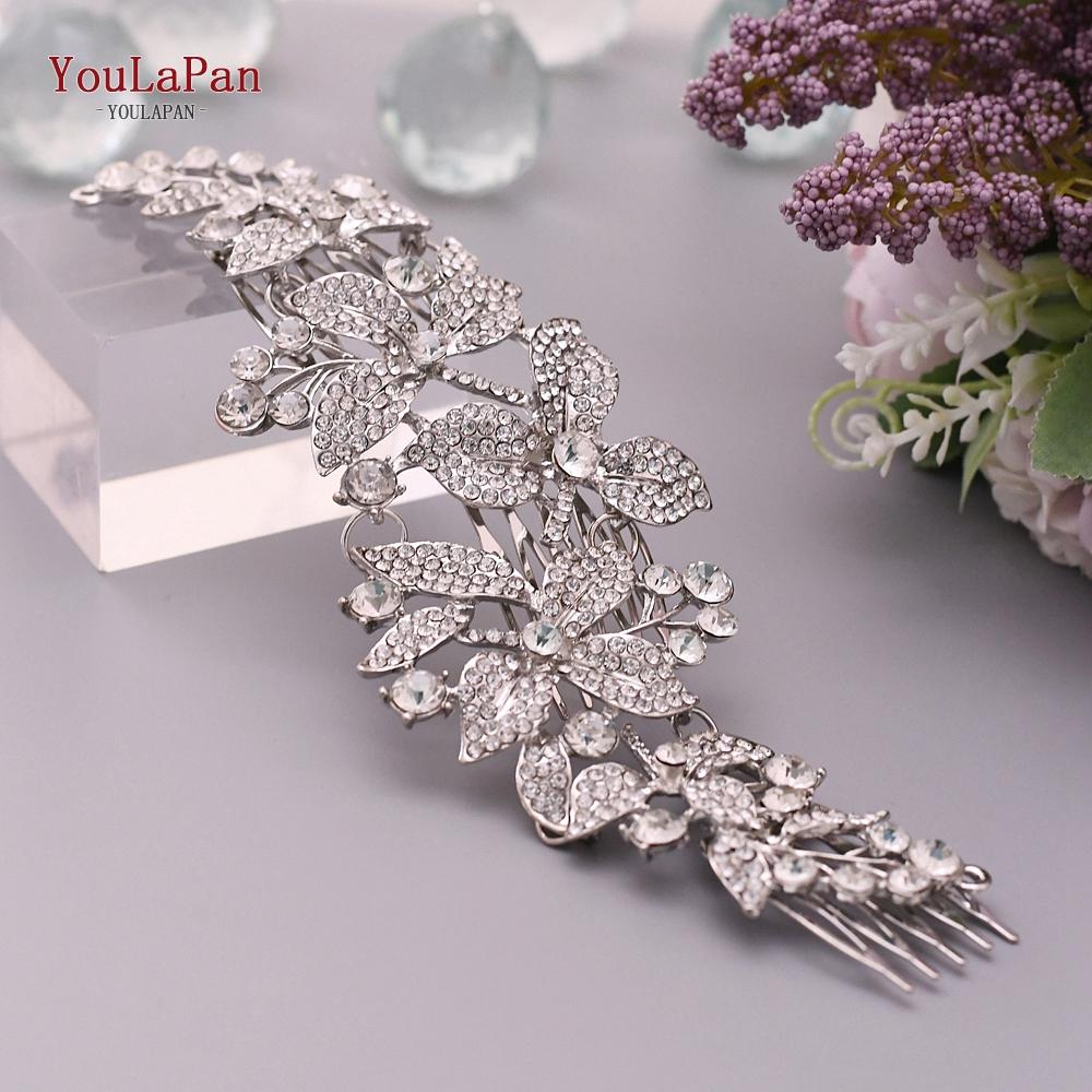 Indian Bridal Hair Accessories Alloy Flower Bridal Crowns and Tiaras Silver Hair Pieces Wedding Hair Jewelry